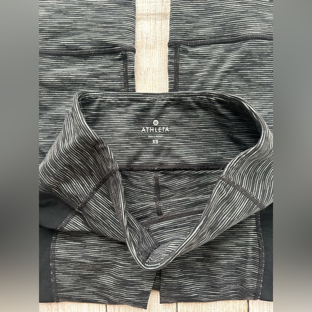 Athleta Gray/Black Mesh Cropped Leggings - Picture 4 of 7
